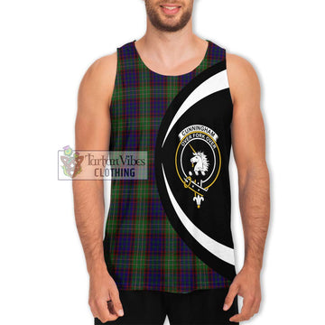 Cunningham Hunting Tartan Men's Tank Top with Family Crest Circle Style