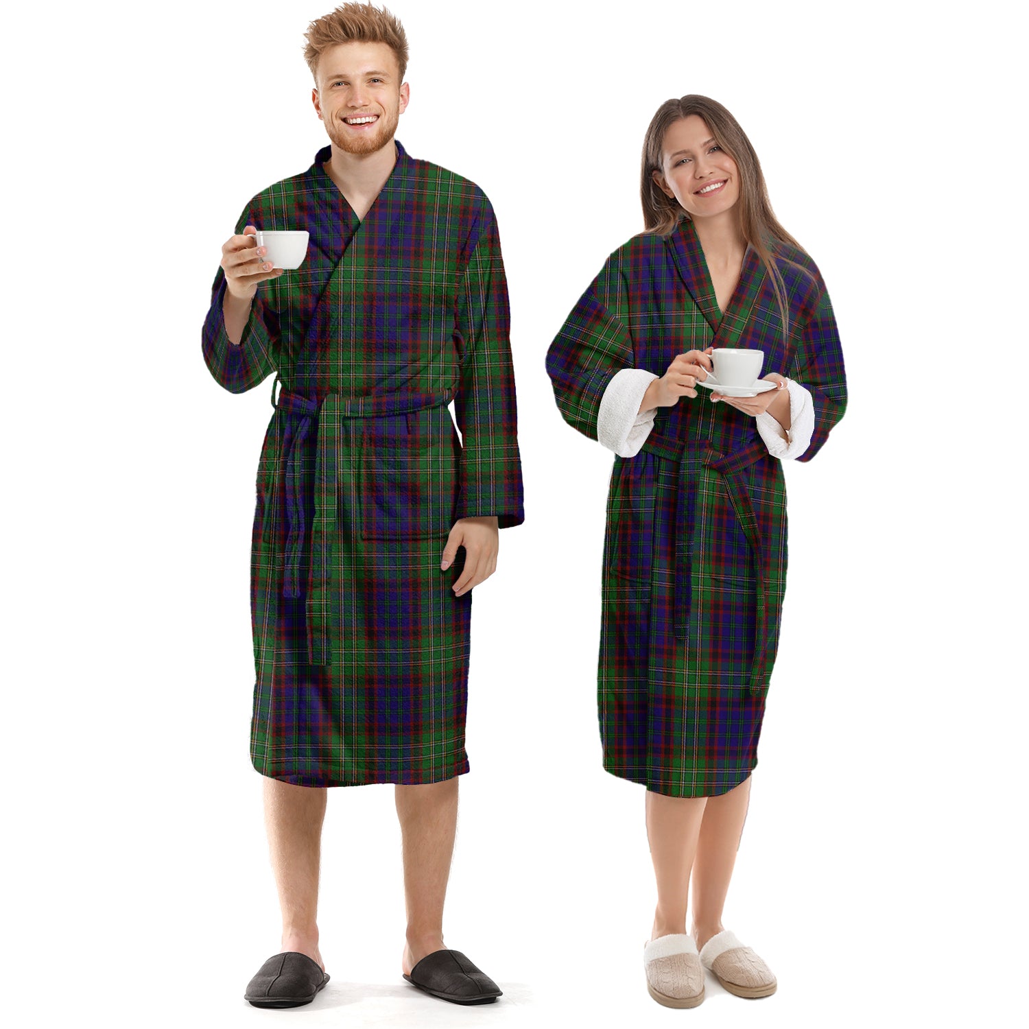 Cunningham Hunting Tartan Bathrobe Unisex S - Tartan Vibes Clothing