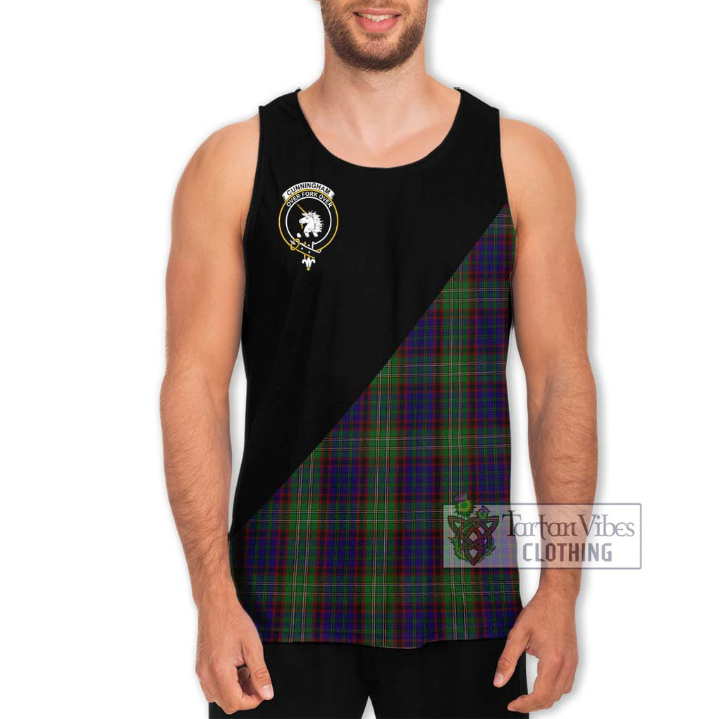 Cunningham Hunting Tartan Men's Tank Top with Family Crest and Military Logo Style Men - Tartanvibesclothing Shop