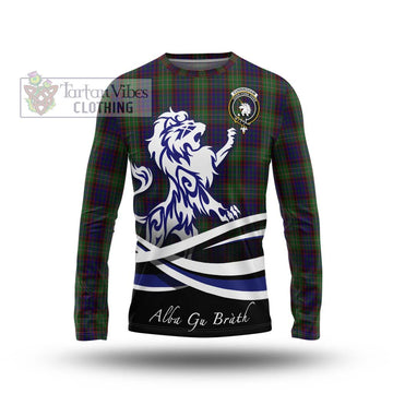 Cunningham Hunting Tartan Long Sleeve T-Shirt with Alba Gu Brath Regal Lion Emblem