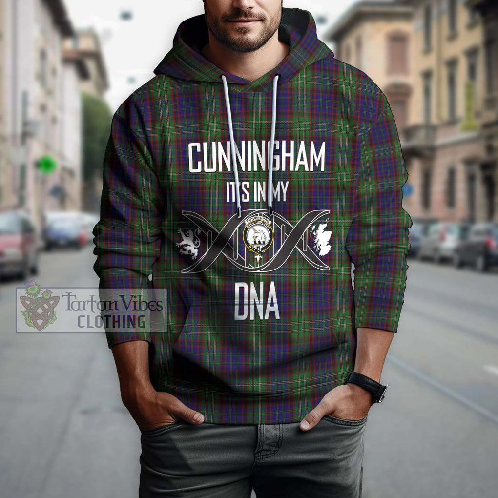 Cunningham Hunting Tartan Hoodie with Family Crest DNA In Me Style Pullover Hoodie - Tartanvibesclothing Shop