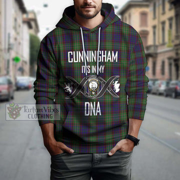 Cunningham Hunting Tartan Hoodie with Family Crest DNA In Me Style