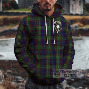 Cunningham Hunting Tartan Cotton Hoodie with Family Crest