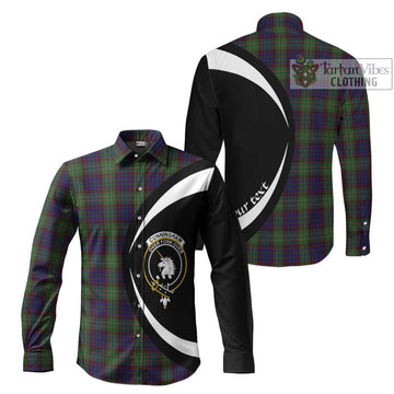 Cunningham Hunting Tartan Long Sleeve Button Up with Family Crest Circle Style