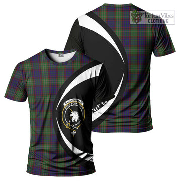 Cunningham Hunting Tartan T-Shirt with Family Crest Circle Style