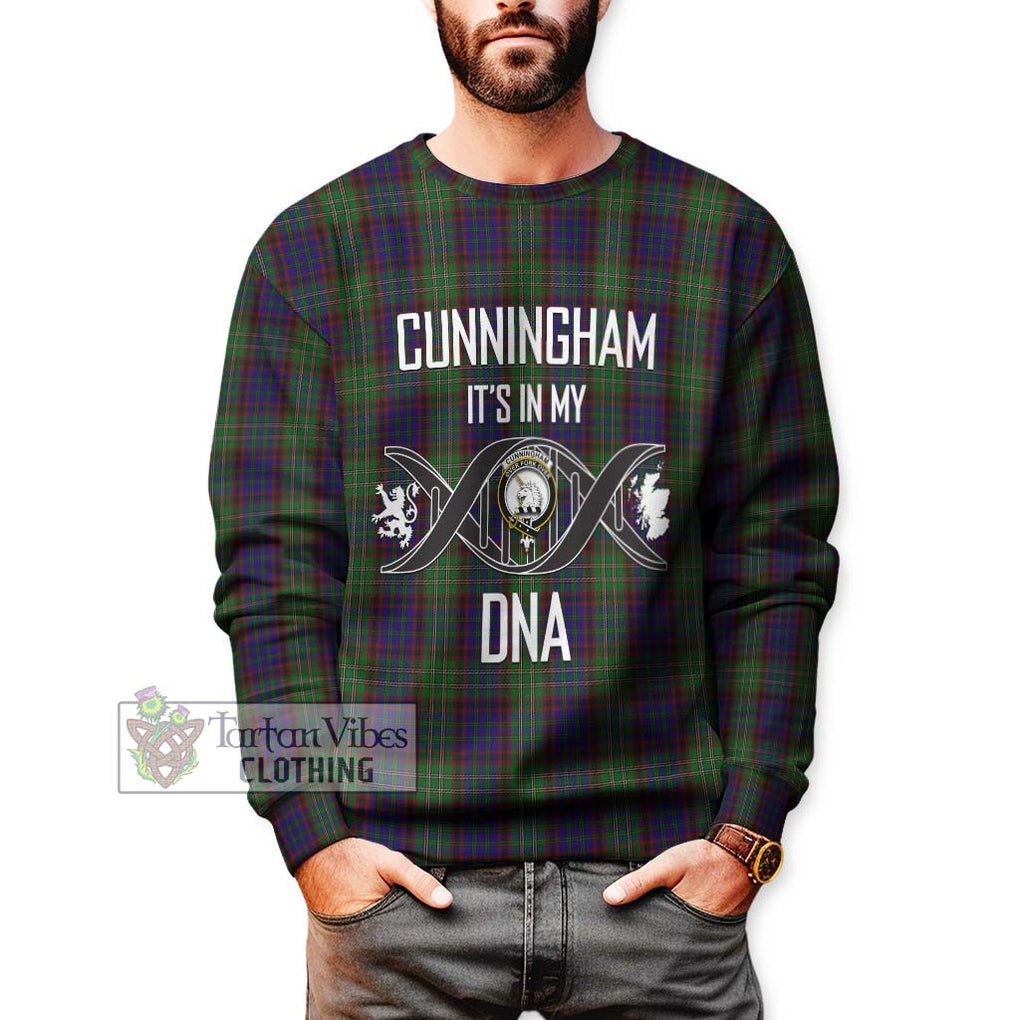 Cunningham Hunting Tartan Sweatshirt with Family Crest DNA In Me Style Unisex - Tartanvibesclothing Shop