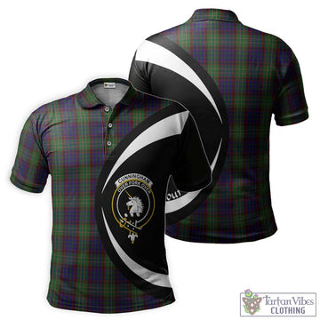 Cunningham Hunting Tartan Men's Polo Shirt with Family Crest Circle Style