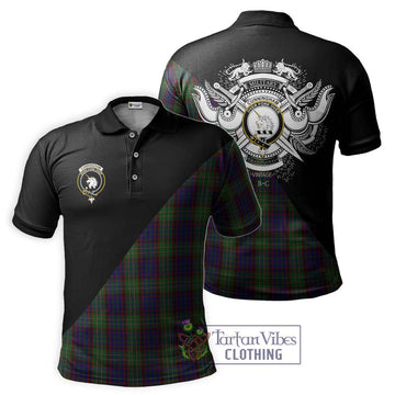 Cunningham Hunting Tartan Polo Shirt with Family Crest and Military Logo Style