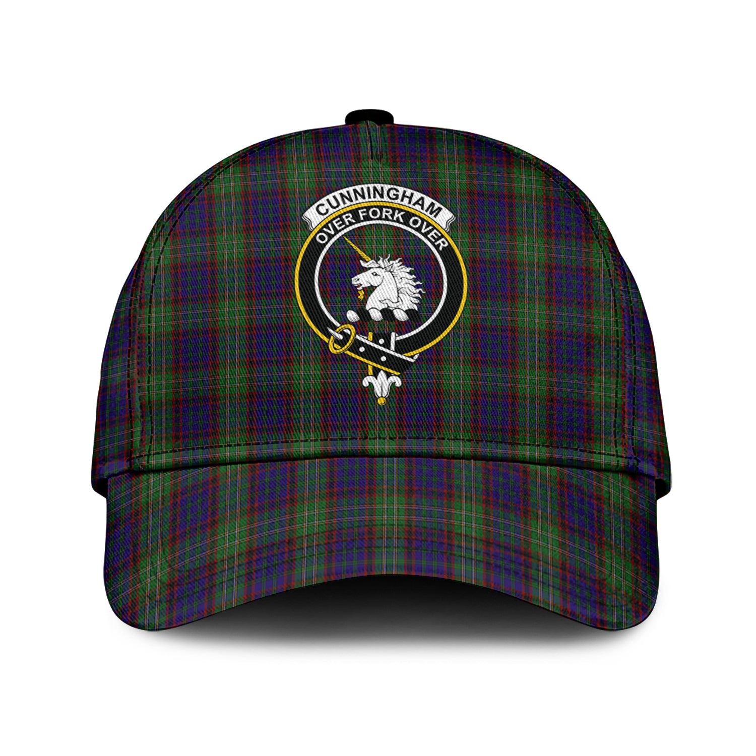 Cunningham Hunting Tartan Classic Cap with Family Crest Classic Cap Universal Fit - Tartan Vibes Clothing