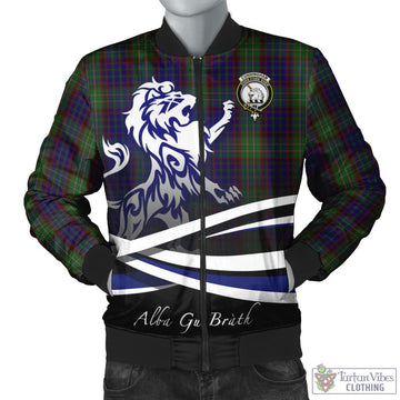 Cunningham Hunting Tartan Bomber Jacket with Alba Gu Brath Regal Lion Emblem