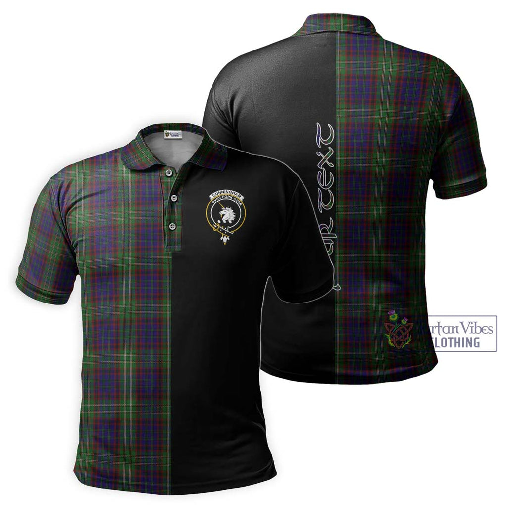 Cunningham Hunting Tartan Polo Shirt with Family Crest and Half Of Me Style Kid - Tartanvibesclothing Shop