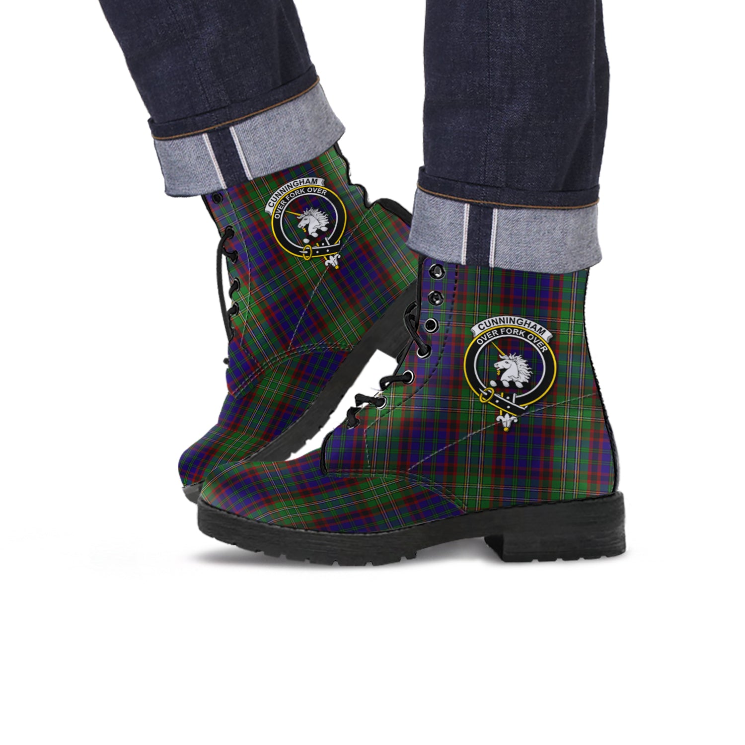 cunningham-hunting-tartan-leather-boots-with-family-crest