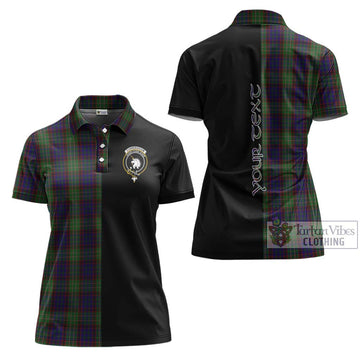 Cunningham Hunting Tartan Women's Polo Shirt with Family Crest and Half Of Me Style