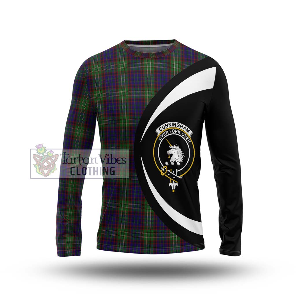 Cunningham Hunting Tartan Long Sleeve T-Shirt with Family Crest Circle Style Unisex - Tartan Vibes Clothing