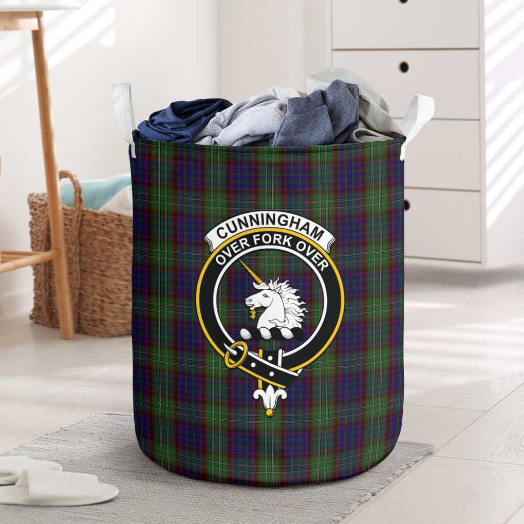 Cunningham Hunting Tartan Laundry Basket with Family Crest One Size - Tartanvibesclothing Shop