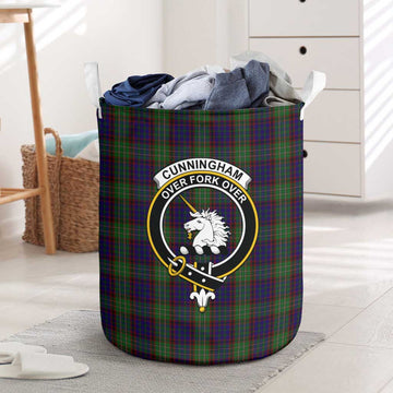 Cunningham Hunting Tartan Laundry Basket with Family Crest