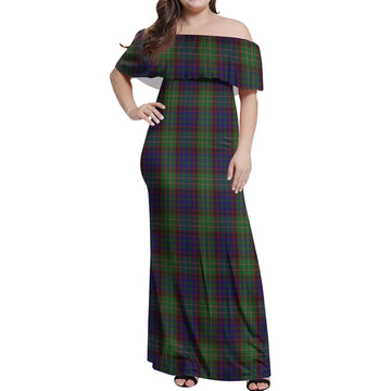 Cunningham Hunting Tartan Off Shoulder Long Dress