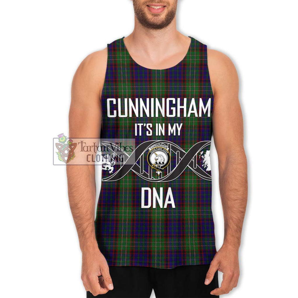 Cunningham Hunting Tartan Men's Tank Top with Family Crest DNA In Me Style Men - Tartanvibesclothing Shop