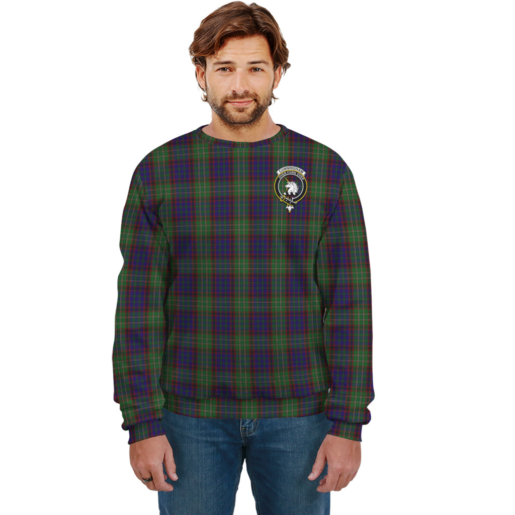 Cunningham Hunting Tartan Sweatshirt with Family Crest Unisex - Tartan Vibes Clothing