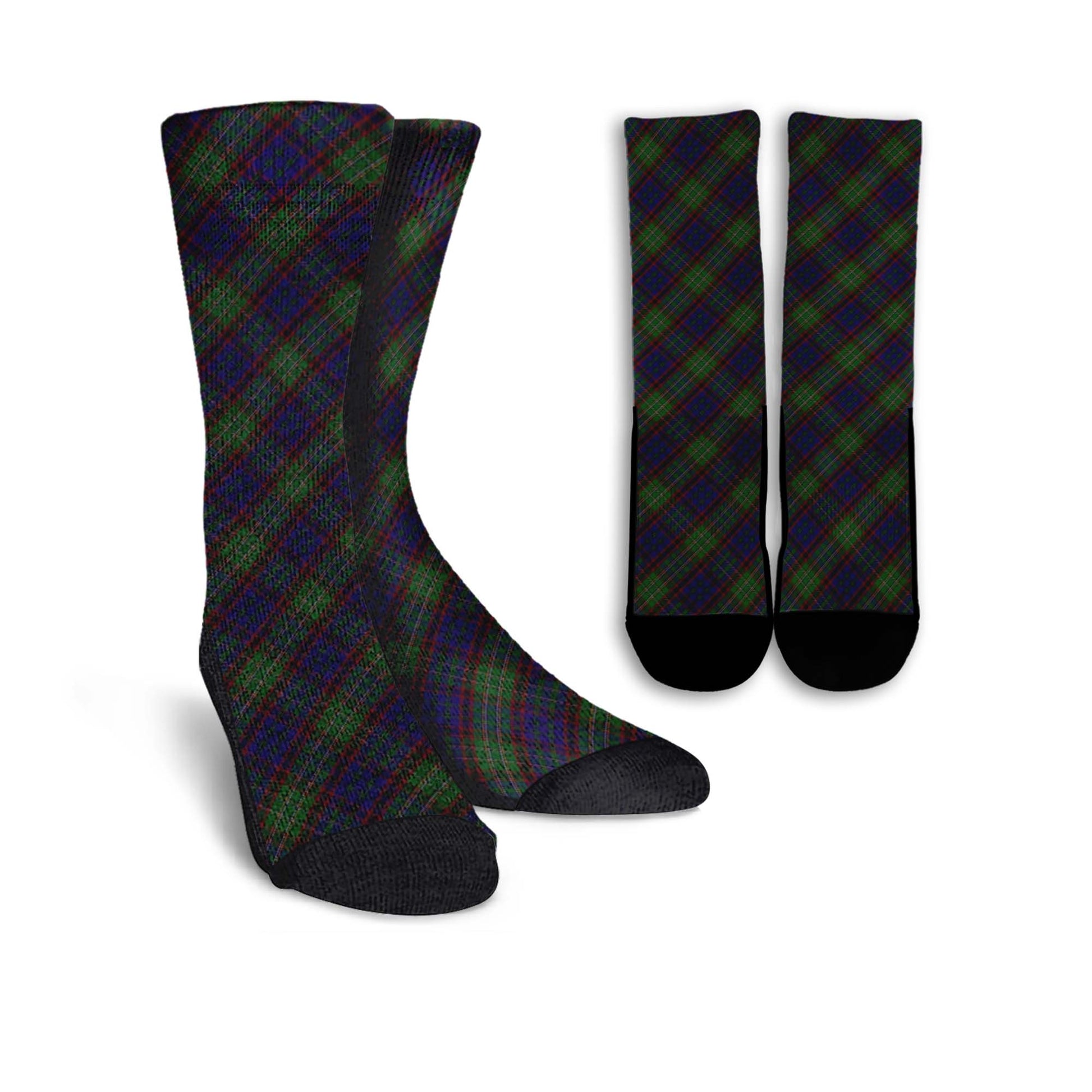 Cunningham Hunting Tartan Crew Socks Cross Tartan Style - Tartanvibesclothing