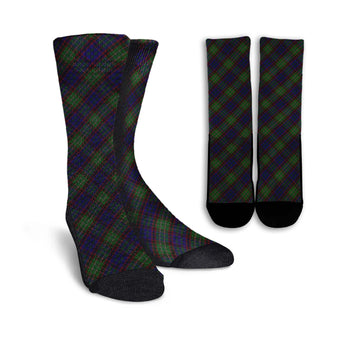 Cunningham Hunting Tartan Crew Socks Cross Tartan Style