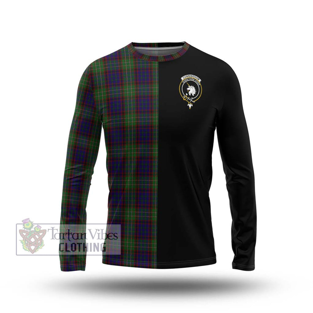 Cunningham Hunting Tartan Long Sleeve T-Shirt with Family Crest and Half Of Me Style Unisex - Tartanvibesclothing Shop