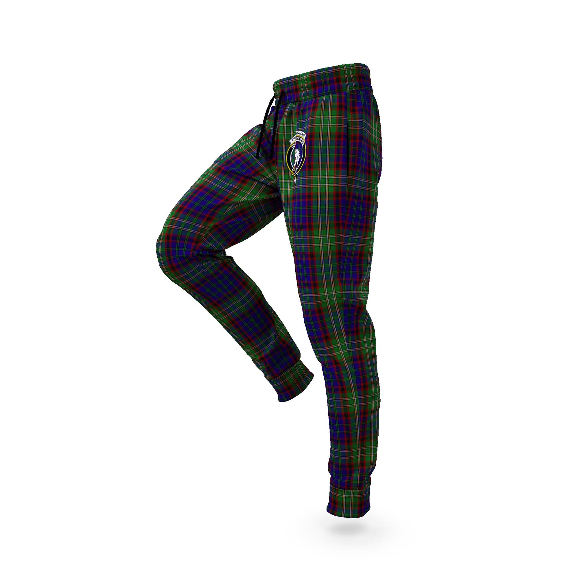 Cunningham Hunting Tartan Joggers Pants with Family Crest S - Tartan Vibes Clothing