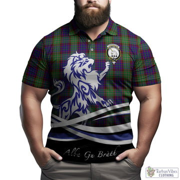 Cunningham Hunting Tartan Polo Shirt with Alba Gu Brath Regal Lion Emblem