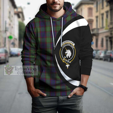 Cunningham Hunting Tartan Hoodie with Family Crest Circle Style