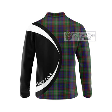 Cunningham Hunting Tartan Long Sleeve Polo Shirt with Family Crest Circle Style