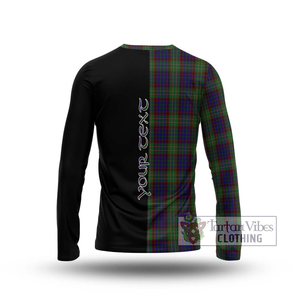 Cunningham Hunting Tartan Long Sleeve T-Shirt with Family Crest and Half Of Me Style - Tartanvibesclothing Shop