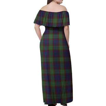 Cunningham Hunting Tartan Off Shoulder Long Dress