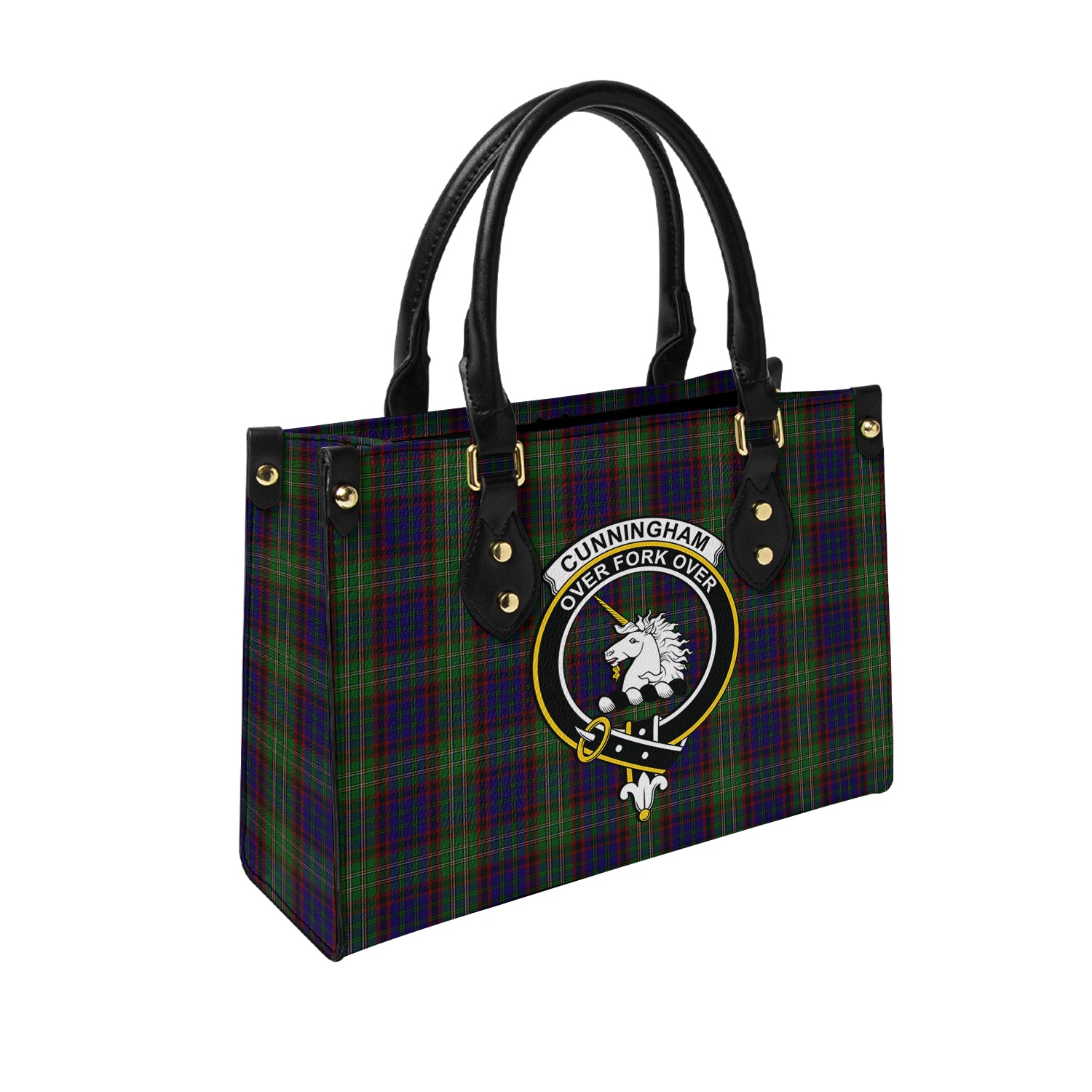 cunningham-hunting-tartan-leather-bag-with-family-crest