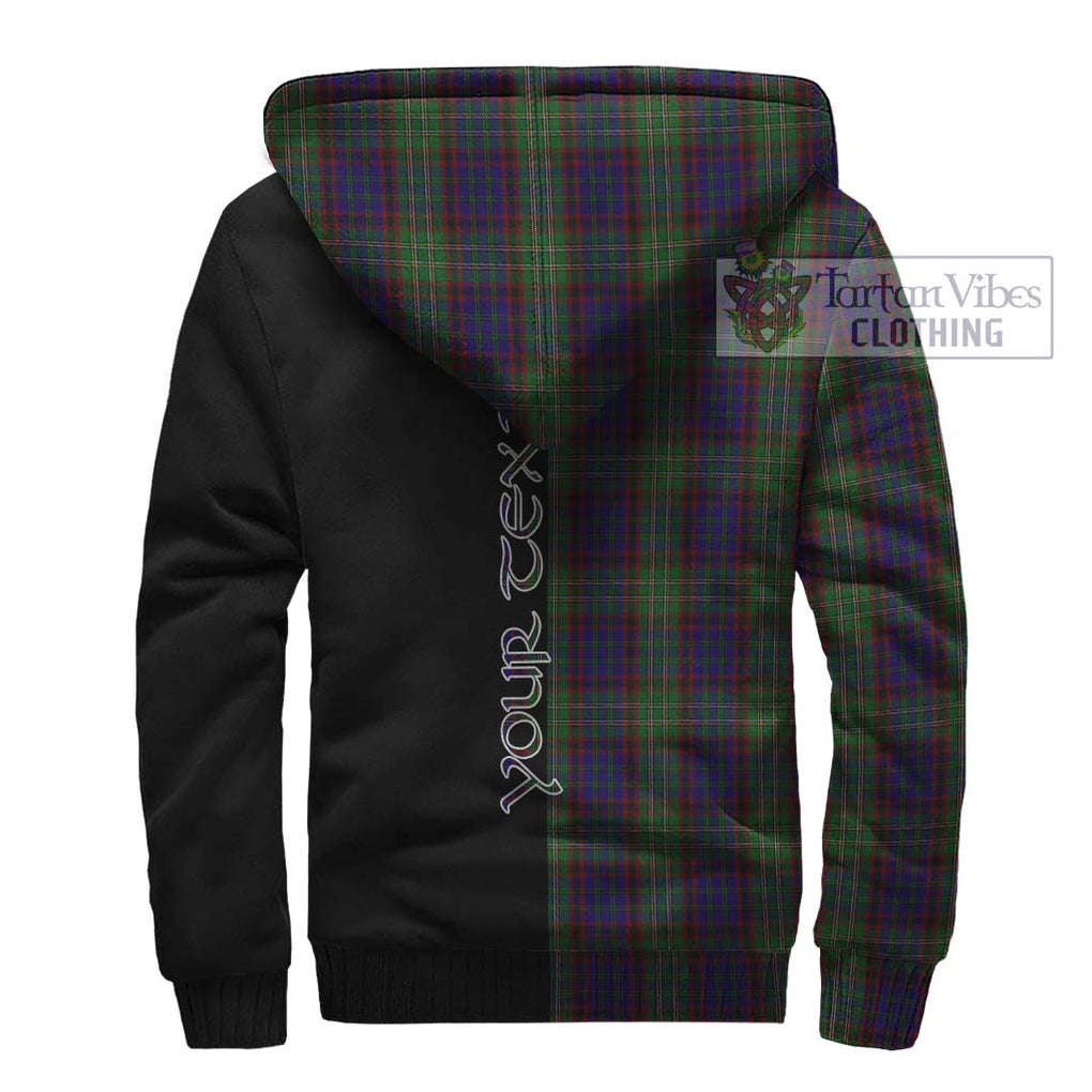 Cunningham Hunting Tartan Sherpa Hoodie with Family Crest and Half Of Me Style - Tartanvibesclothing Shop