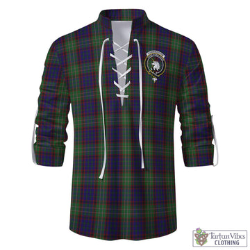 Cunningham Hunting Tartan Men's Scottish Traditional Jacobite Ghillie Kilt Shirt with Family Crest