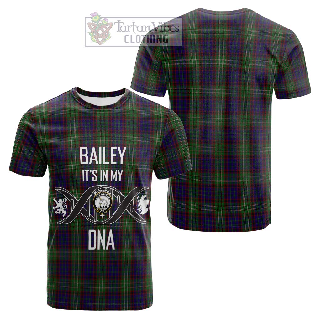 Tartan Vibes Clothing Cunningham Hunting Tartan Cotton T-shirt with Family Crest DNA In Me Style