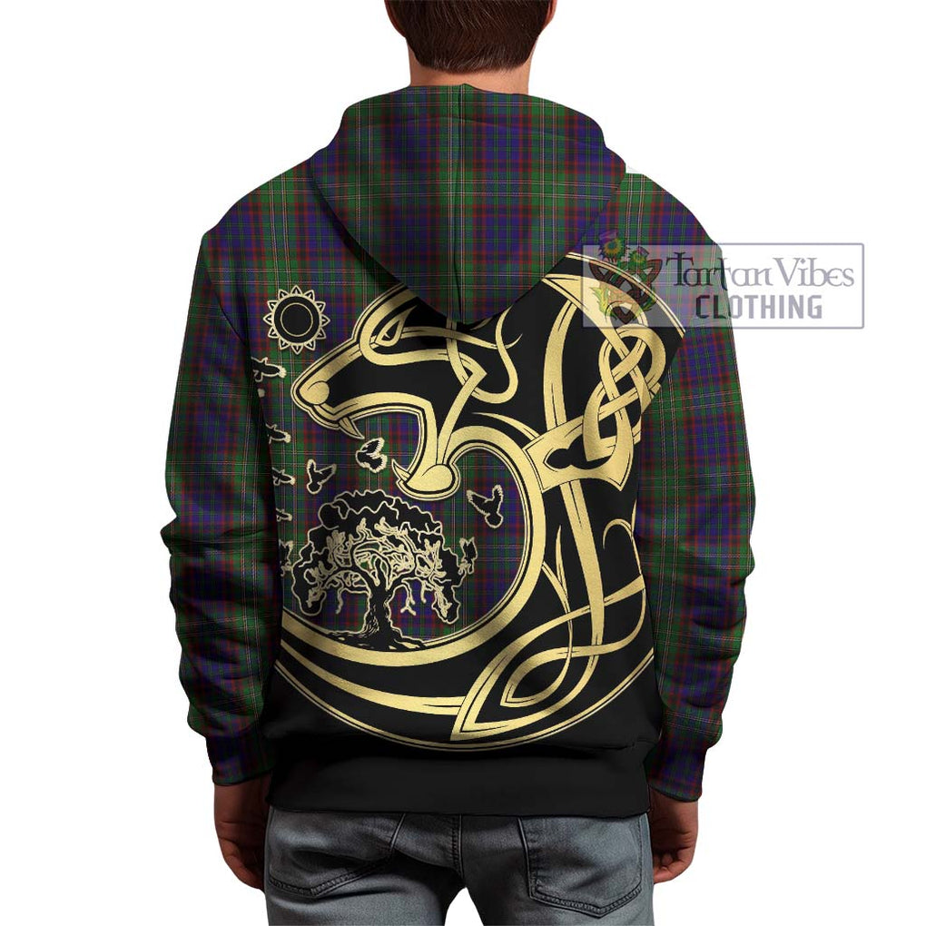 Cunningham Hunting Tartan Hoodie with Family Crest Celtic Wolf Style - Tartan Vibes Clothing