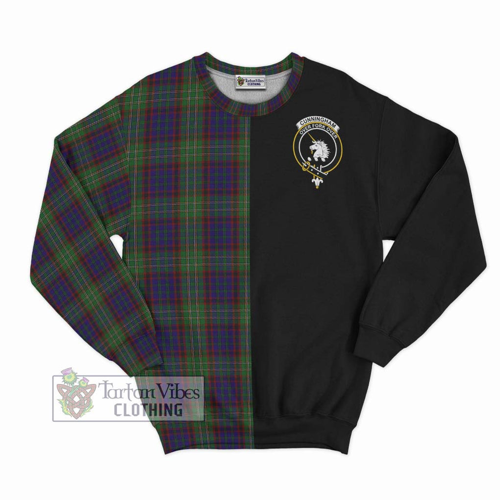 Cunningham Hunting Tartan Sweatshirt with Family Crest and Half Of Me Style - Tartanvibesclothing Shop