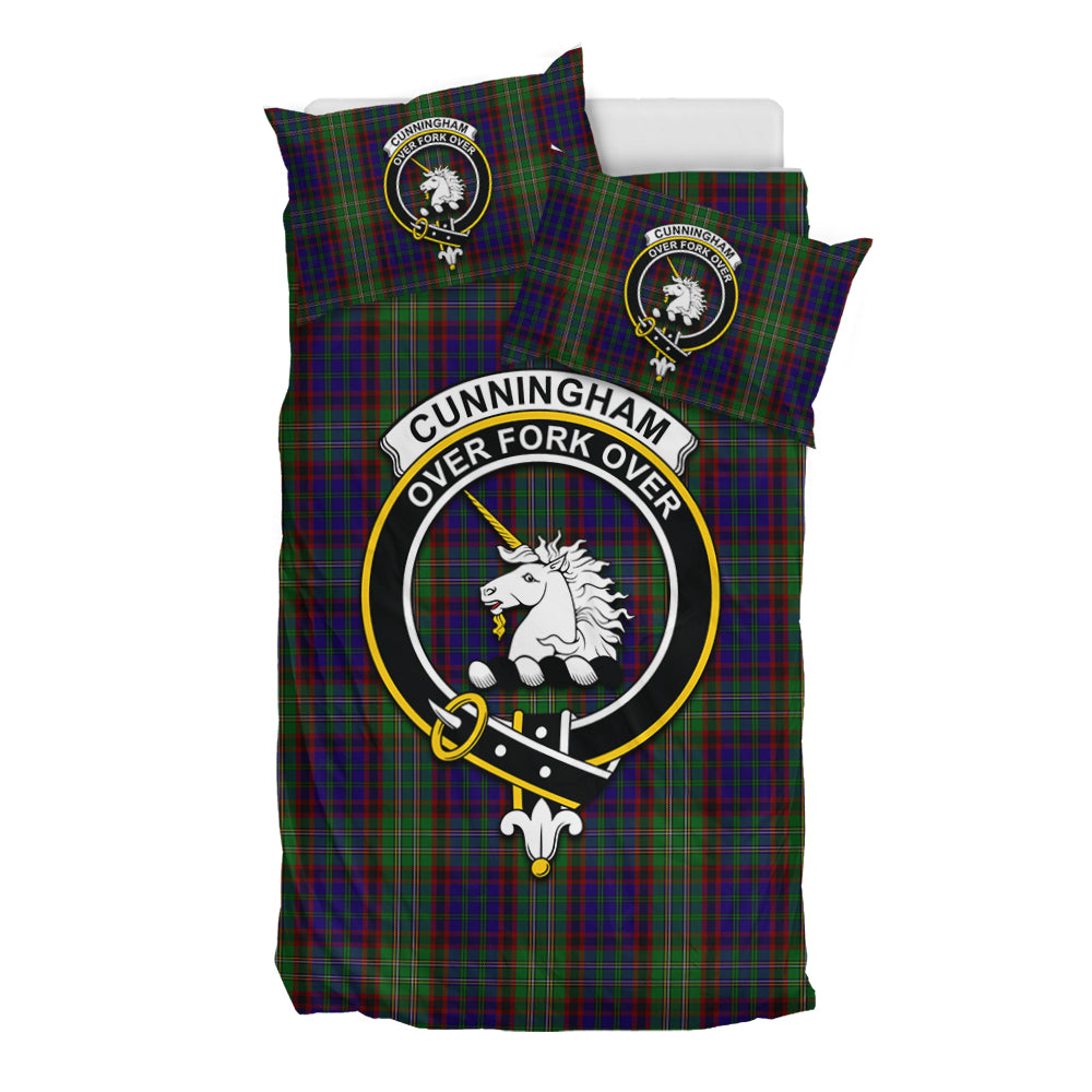 Cunningham Hunting Tartan Bedding Set with Family Crest - Tartan Vibes Clothing