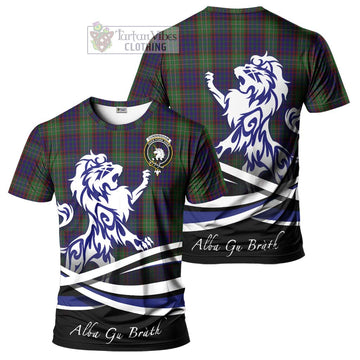 Cunningham Hunting Tartan Cotton T-shirt with Alba Gu Brath Regal Lion Emblem