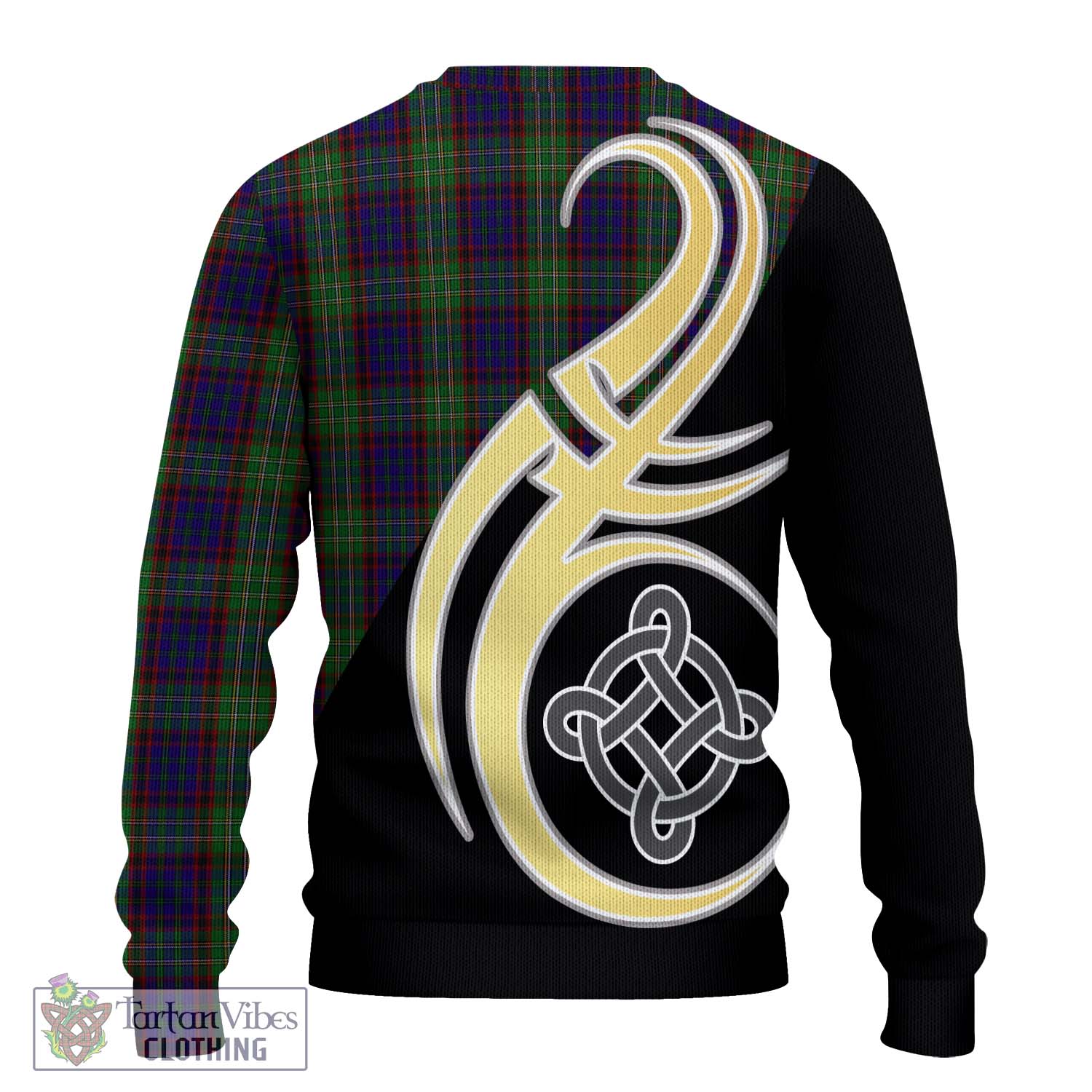 Cunningham Hunting Tartan Knitted Sweater with Family Crest and Celtic Symbol Style - Tartan Vibes Clothing