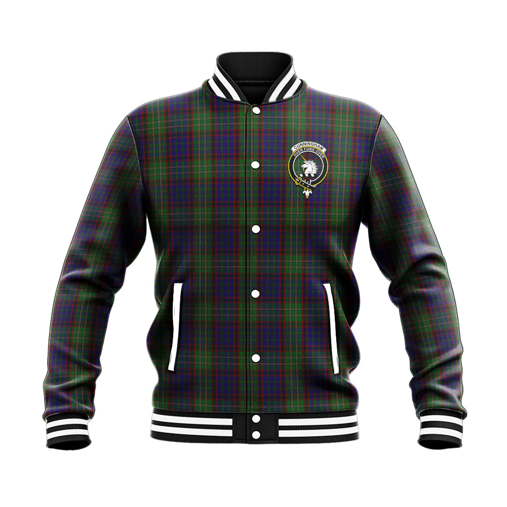 Cunningham Hunting Tartan Baseball Jacket with Family Crest - Tartan Vibes Clothing