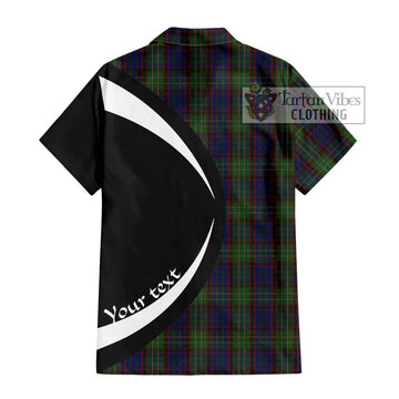 Cunningham Hunting Tartan Short Sleeve Button Up with Family Crest Circle Style