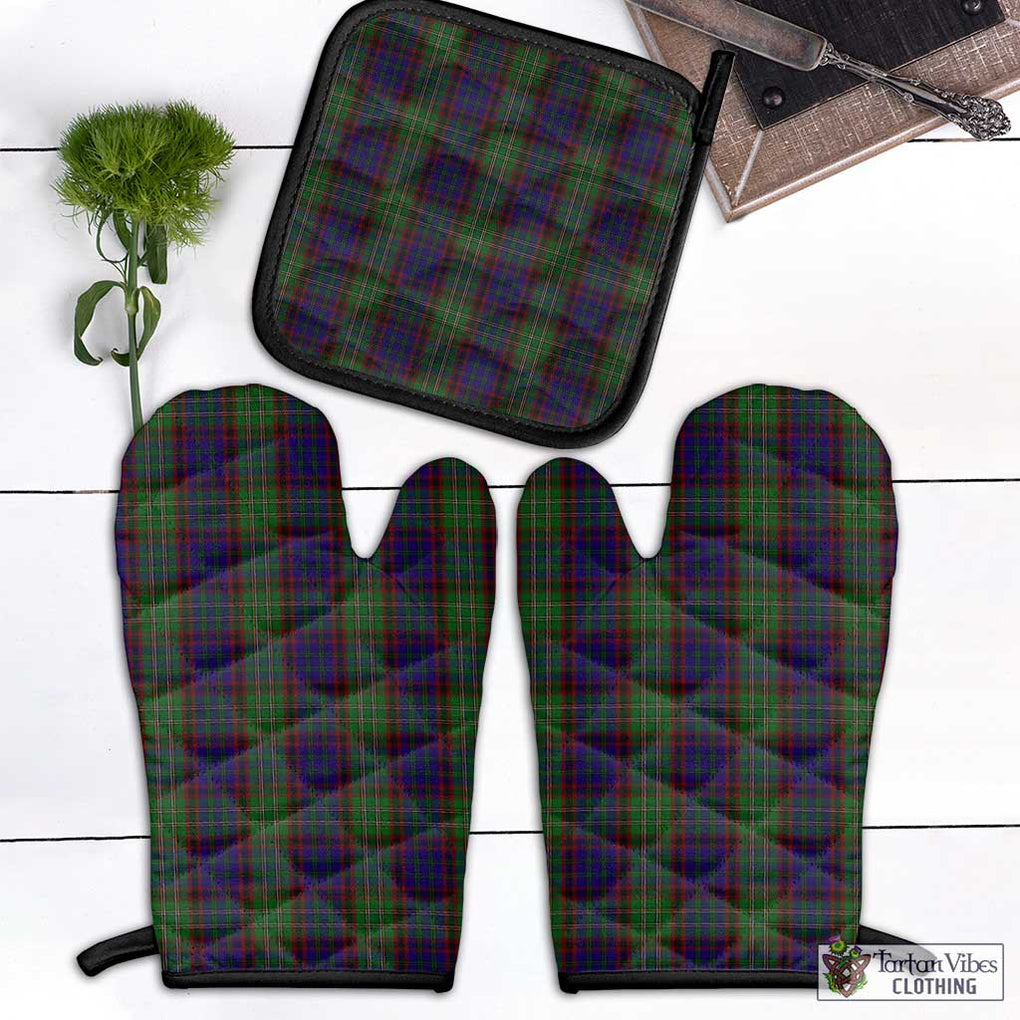 Cunningham Hunting Tartan Combo Oven Mitt & Pot-Holder Combo 1 Oven Mitt & 1 Pot-Holder Black - Tartan Vibes Clothing