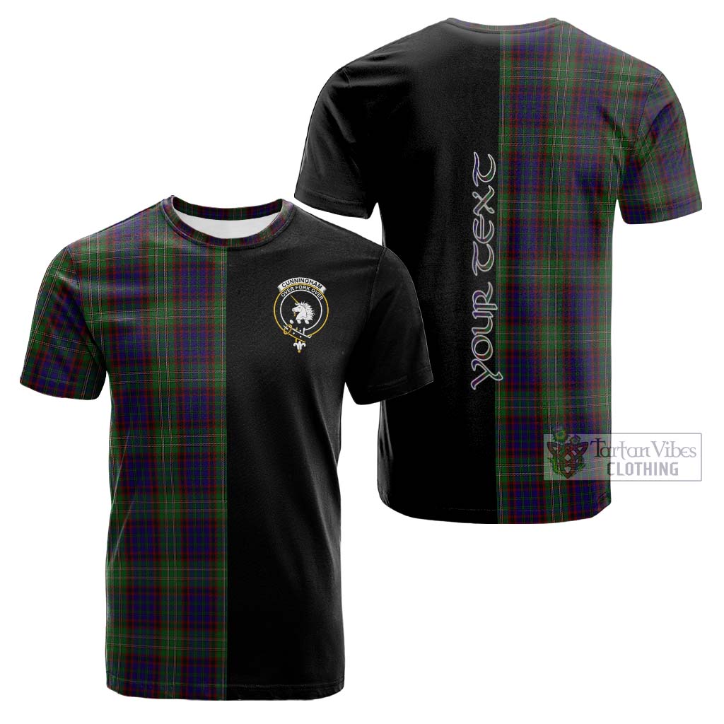 Tartan Vibes Clothing Cunningham Hunting Tartan Cotton T-shirt with Family Crest and Half Of Me Style