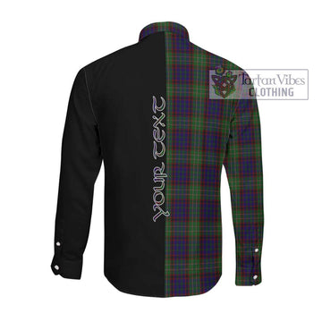 Cunningham Hunting Tartan Long Sleeve Button Shirt with Family Crest and Half Of Me Style