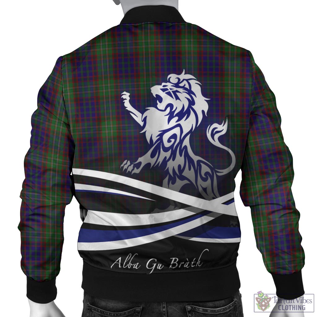 Tartan Vibes Clothing Cunningham Hunting Tartan Bomber Jacket with Alba Gu Brath Regal Lion Emblem