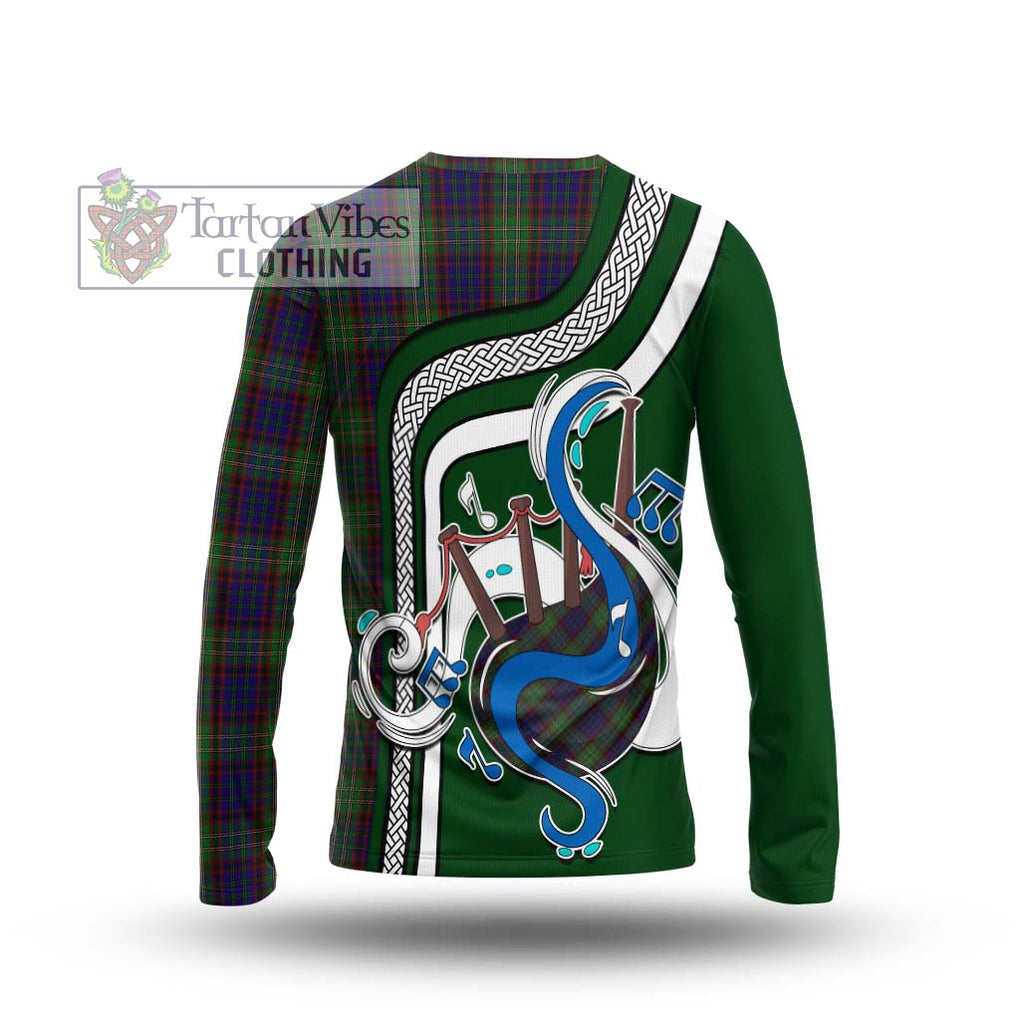 Tartan Vibes Clothing Cunningham Hunting Tartan Long Sleeve T-Shirt with Epic Bagpipe Style