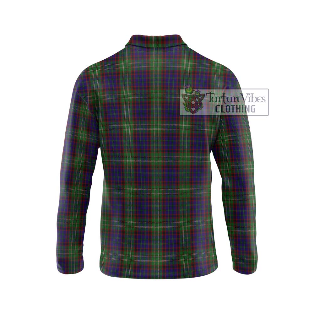 Cunningham Hunting Tartan Long Sleeve Polo Shirt with Family Crest DNA In Me Style - Tartanvibesclothing Shop