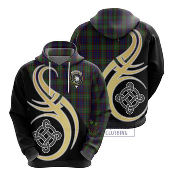 Cunningham Hunting Tartan Hoodie with Family Crest and Celtic Symbol Style